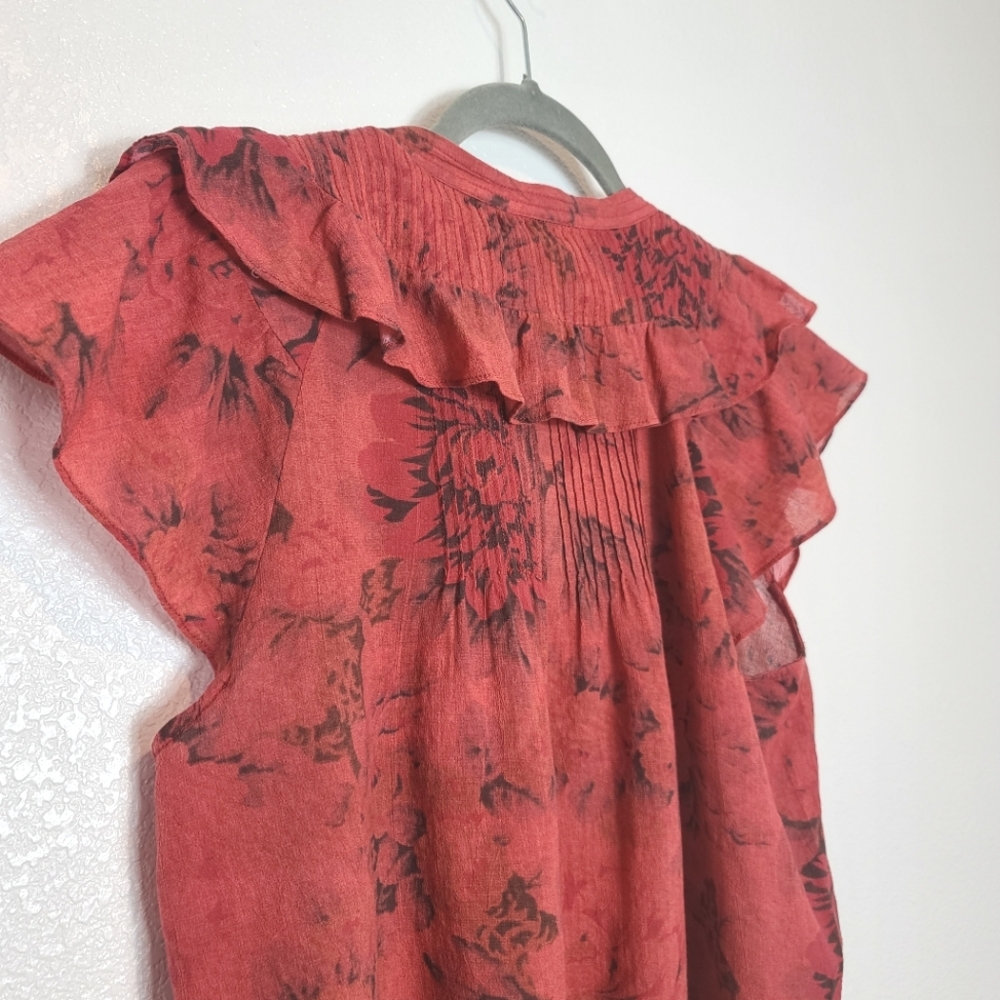 Sea New York Floral Tie Neck Blouse Top Size 8 - Picture 13 of 14